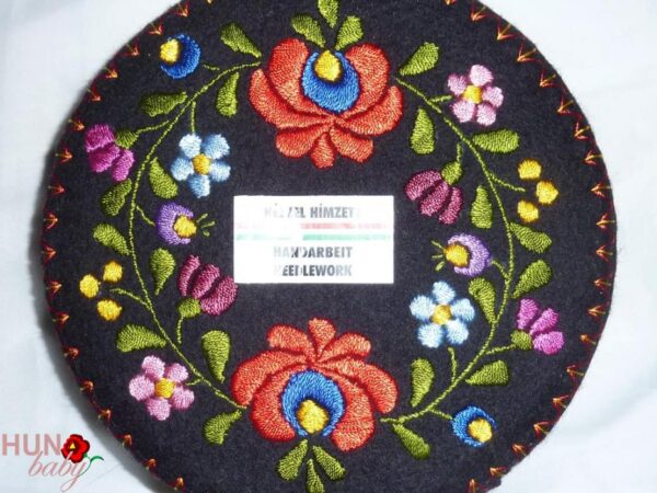 Díszdoboz, ékszer tartó matyó mintával fekete 20 cm
