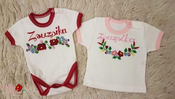 Kislányruha szett - Póló kalocsai mintával és egyedi névvel - Adália