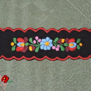 Könyvjelző matyó fekete 19x6 cm
