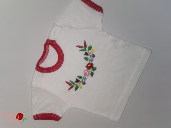Piros szegélyes patentos PÓLÓ - Babóca
