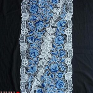 Riselt áttört futó kalocsai kékkel 80x33cm