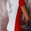 Szexi Piros betétes NŐI RUHA - hostess ruha - S-M méret - Lellécske