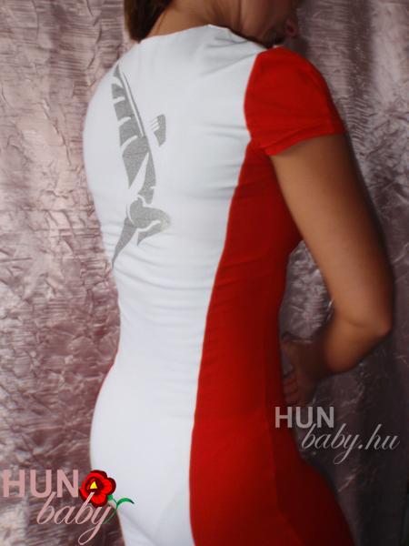 Szexi Piros betétes NŐI RUHA - hostess ruha - S-M méret - Lellécske