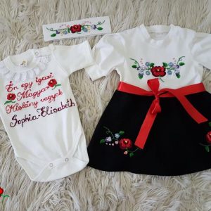 Kezdőlap Kislányruha SZETT - kalocsai mintával - Csendike