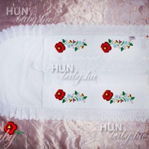 Pólyahuzat újszülötteknek - kézzel hímzett magyaros Zsuzsa kalocsai mintával - Horáciám