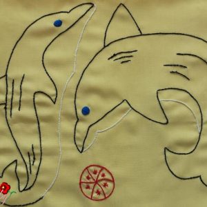 Párnahuzat előnyomott delfines 58x45 cm