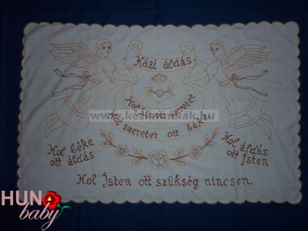FALVÉDŐ Házi áldás drapp hímzéses 85x58