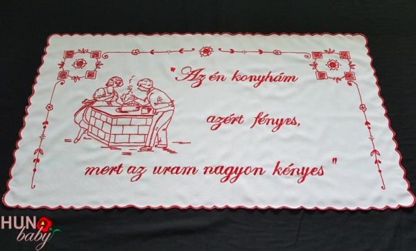 Falvédő, Az én konyhám azért,hímzett 78x48 cm