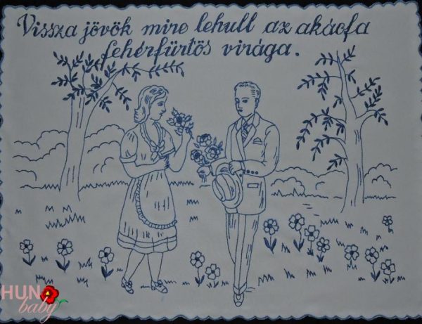 Falvédő Vissza jövök mire lehull 82x55cm