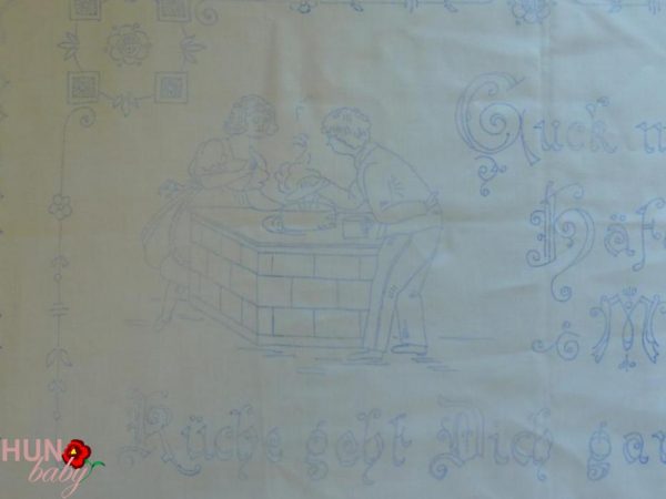 Falvédő előnyomott német nyelvű, szegetlen 83x48cm