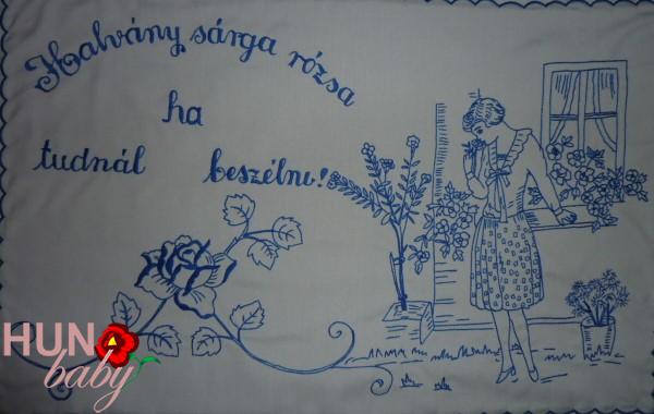 Falvédő előnyomott szegetlen, Halvány Sárga Rózsa, 85x55 cm