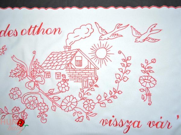 Falvédő hímzett Az édes otthon vissza vár, 82x53 cm