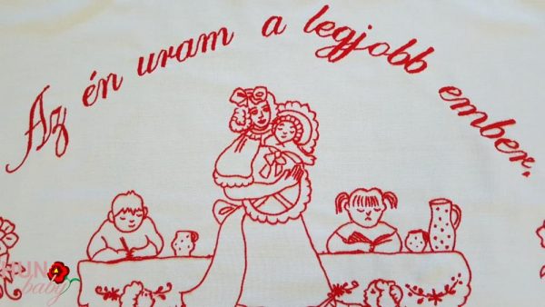 Falvédő hímzett Az én uram a legjobb ember 82x52cm