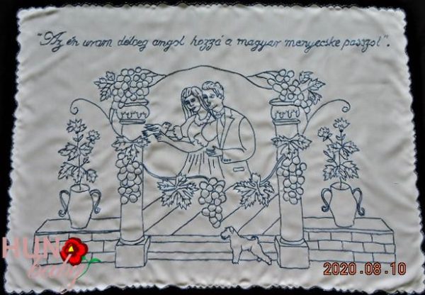 Falvédő hímzett Az én uram délceg angol 85x55 cm