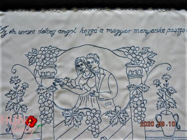 Falvédő hímzett Az én uram délceg angol 85x55 cm