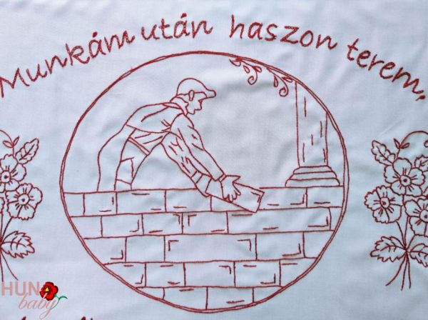 Falvédő hímzett, Munkám után haszon terem 80x55cm