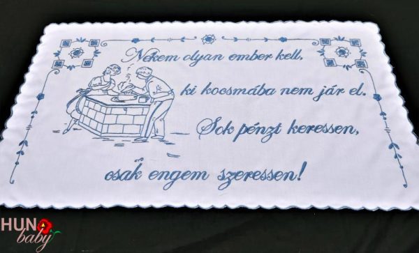 Falvédő hímzett, Nekem olyan ember kell 82x48