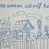 Falvédő hímzett egyedi szöveg módosítással 82x52cm