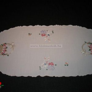 HÚSVÉTI terítő hímzett fehér 85x35 cm