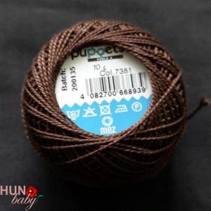 Hímzőfonal perlé 10 gr sötét barna 7381