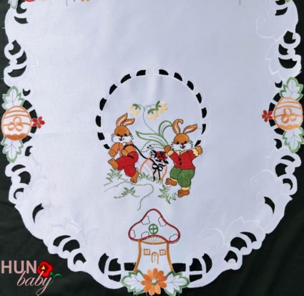 Húsvéti terítő gépi fehér nyuszis 120x60 cm-3412-01 Husveti Terito Gepi Feher Nyuszis 120x60 Cm 3412 03 600x583