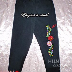 Kezdőlap Női Leggings (halásznadrág) 3/4-es - Atina kalocsai csík mintával - kézzel hímezve - Atina