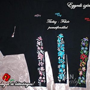 Kezdőlap Női Leggings (halásznadrág) 3/4-es - hosszúkás HANNA kalocsai kézzel és selyemmel hímzett mintával - Konstantinus