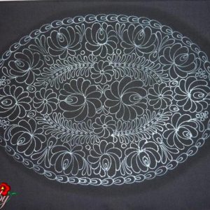 Párna előnyomott fekete matyó 58x45 cm