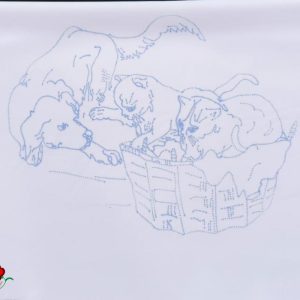 Párnahuzat előnyomott kutyás cicás 58x45