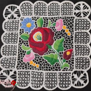 Riselt kalocsai terítő kocka 23x23cm