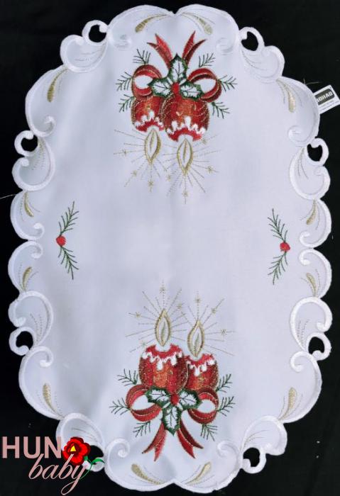 Karácsonyi terítő gépi fehér 44x28 cm-3275-01 Karacsonyi Terito Gepi Feher 44x28 Cm 3275 01