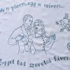 Falikép előnyomott, szegett - Egy a párom egy a szívem 82x55 cm