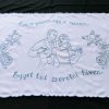 Falikép előnyomott, szegett - Egy a párom egy a szívem 82x55 cm