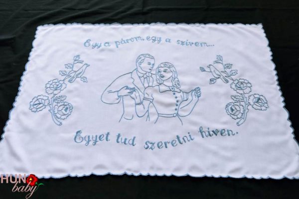 Falikép előnyomott, szegett - Egy a párom egy a szívem 82x55 cm
