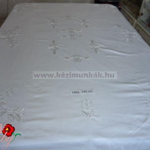 Hímzett terítő fehér riselt 170x130 cm