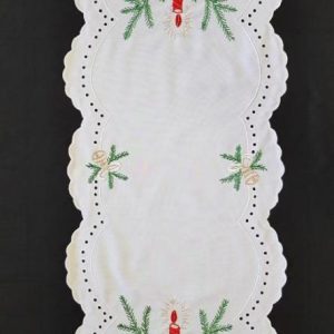 Karácsonyi terítő előnyomott futó szegett 85x35 cm