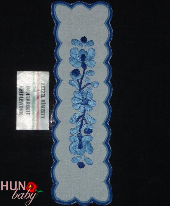 Könyvjelző előnyomott kék szegett matyó 20x6 cm